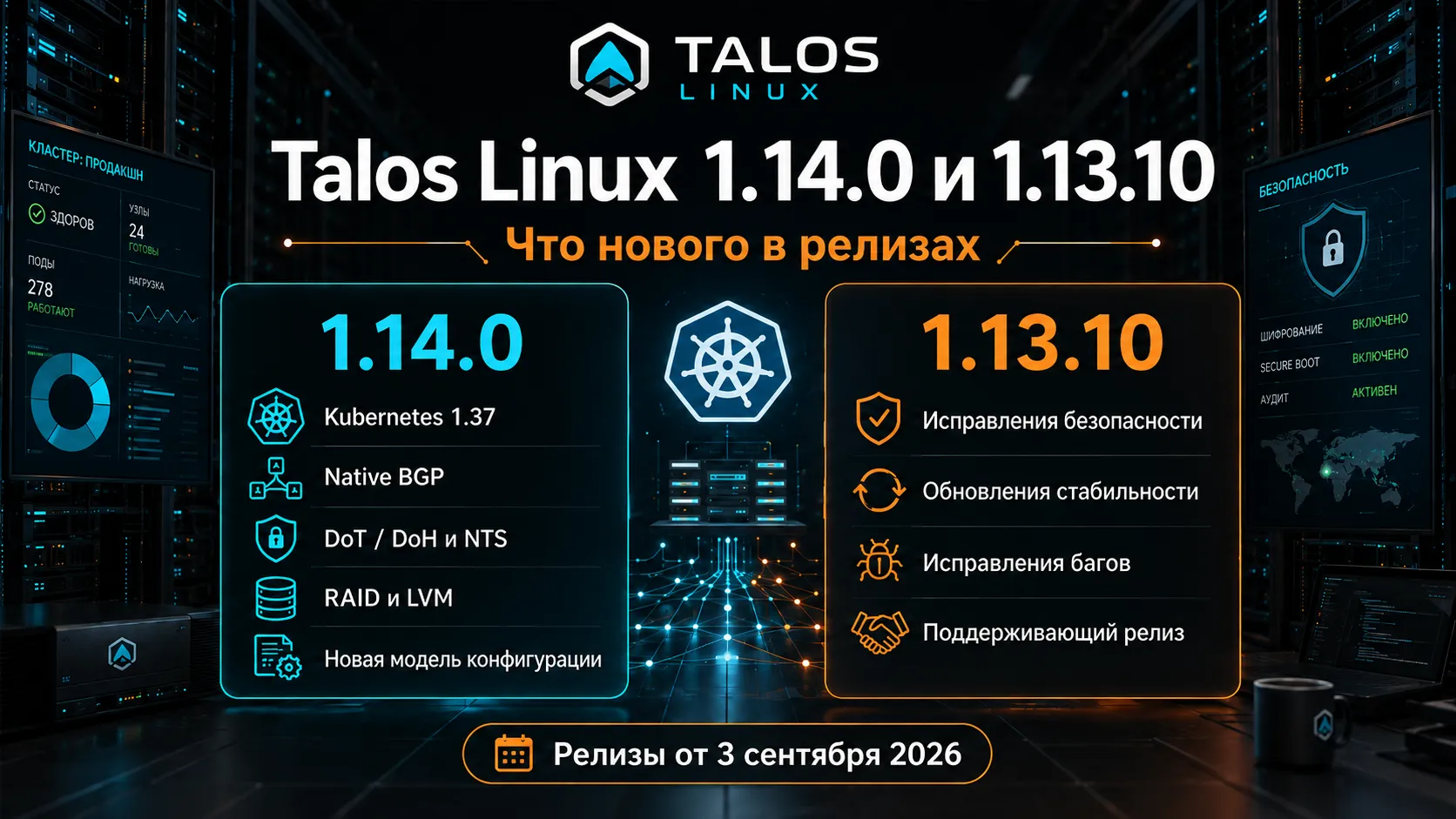 Talos Linux 1.14.0 и 1.13.10