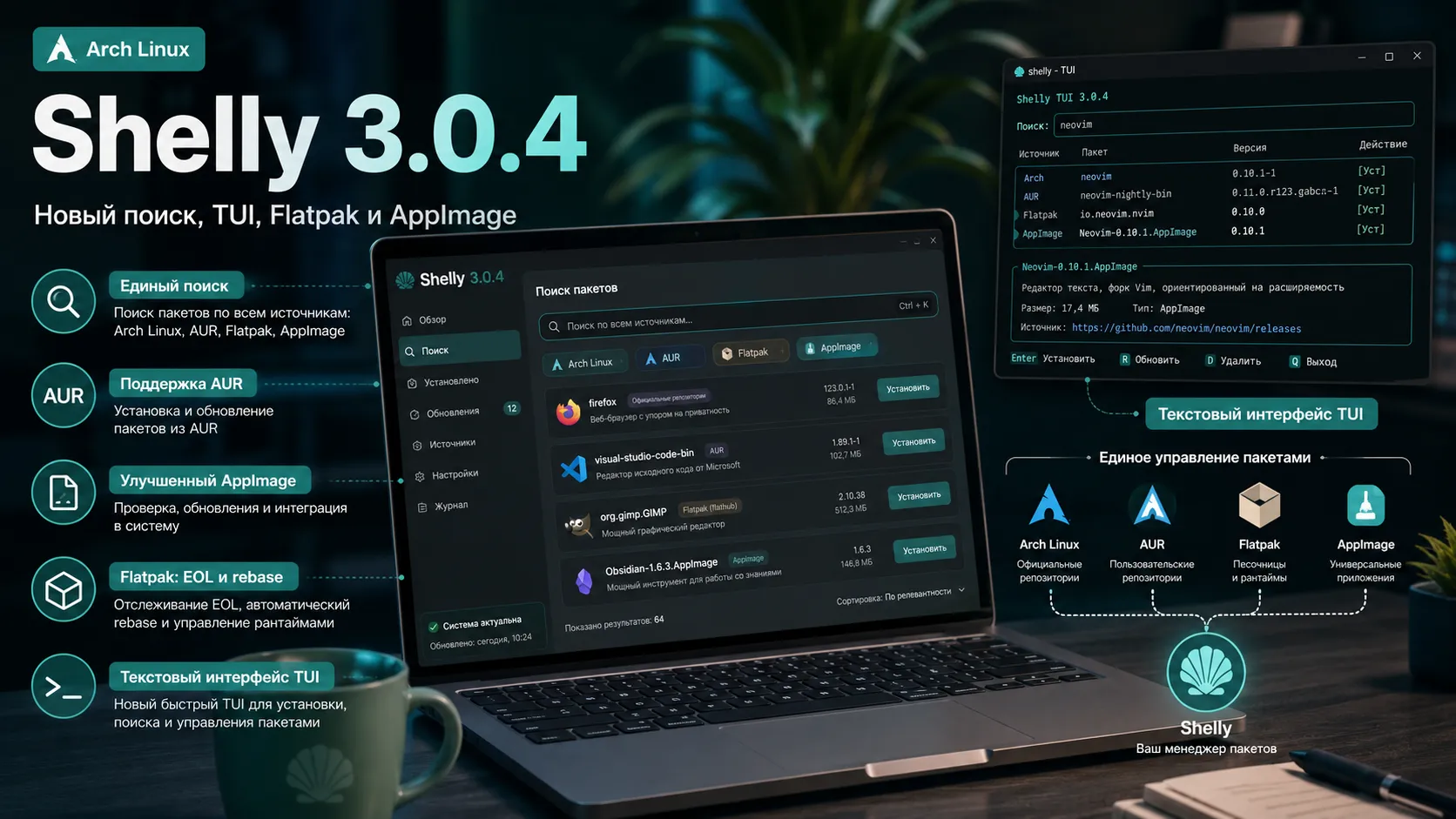 Shelly 3.0.4 объединяет новый поиск