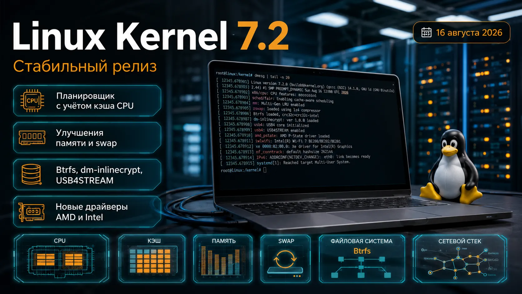 Linux 7.2 вышел стабильным