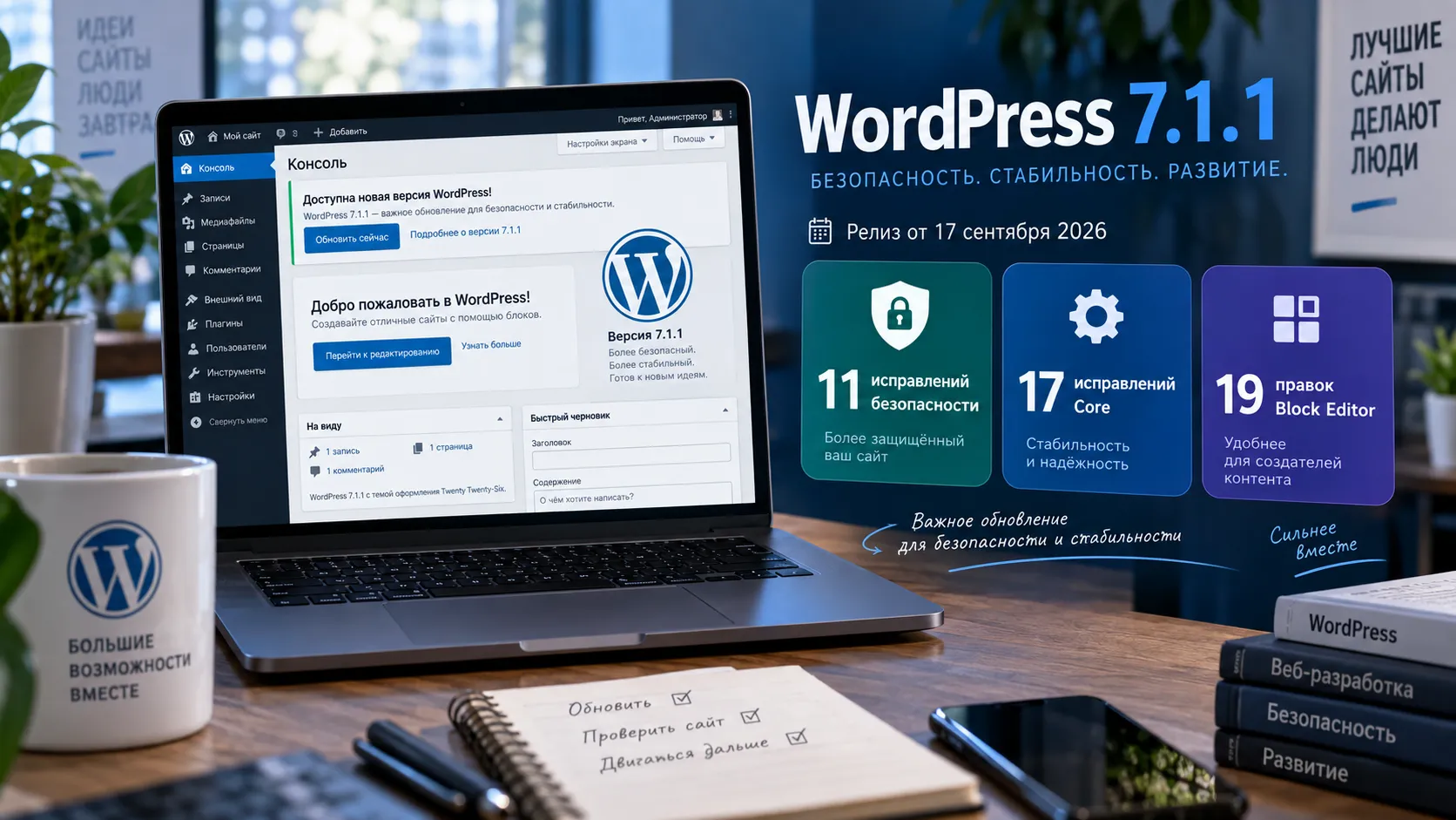 WordPress 7.1.1 закрывает 11 уязвимостей