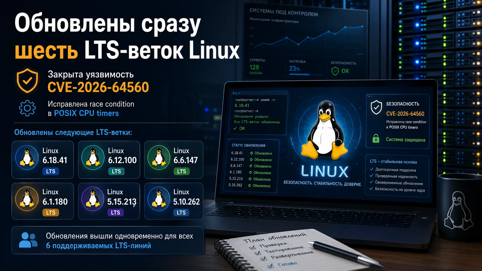 Шесть LTS-веток Linux получили патч