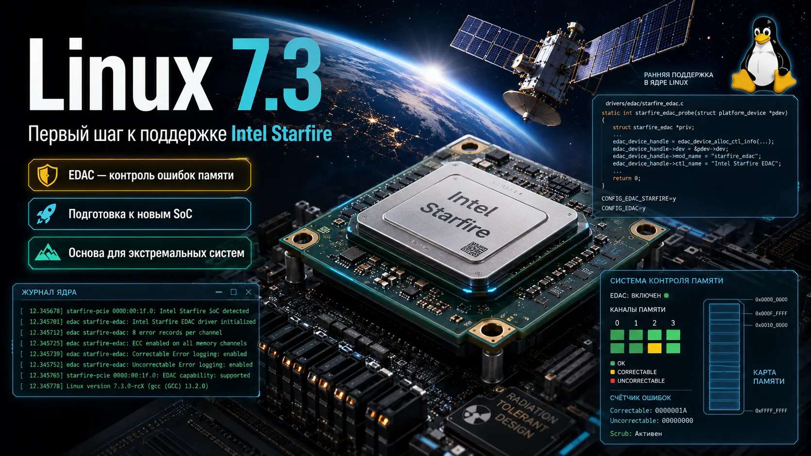 Linux 7.3 начинает поддержку Intel Starfire
