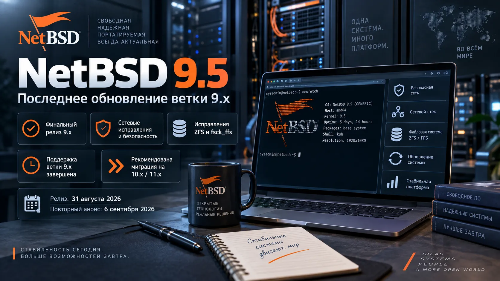 NetBSD 9.5 — финальное обновление ветки 9.x