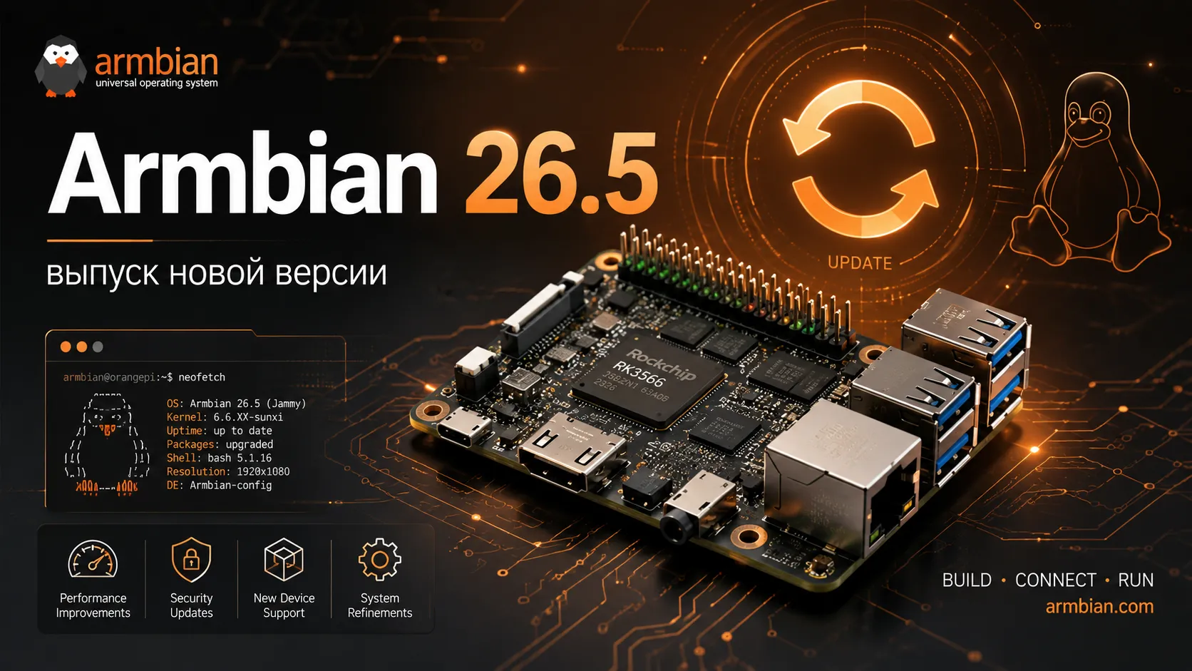 Armbian 26.5.1 с расширенной поддержкой плат