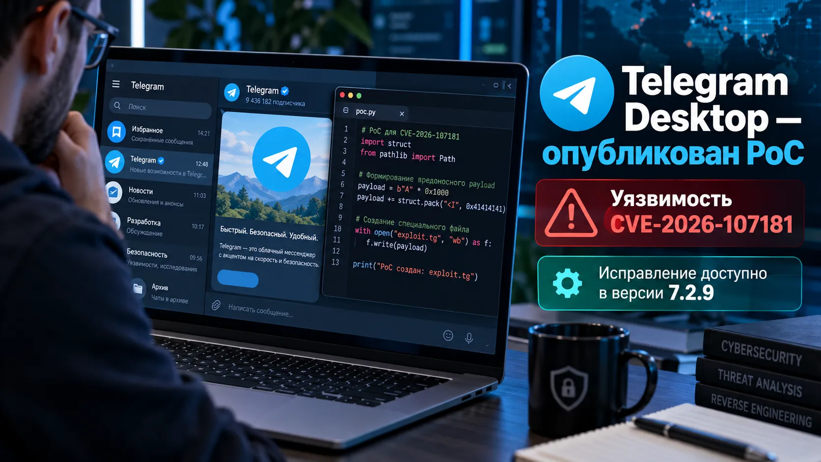 В Telegram Desktop раскрыли уязвимость для кражи сеанса через ссылку