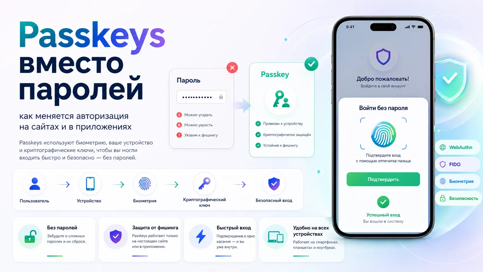 Passkeys вместо паролей