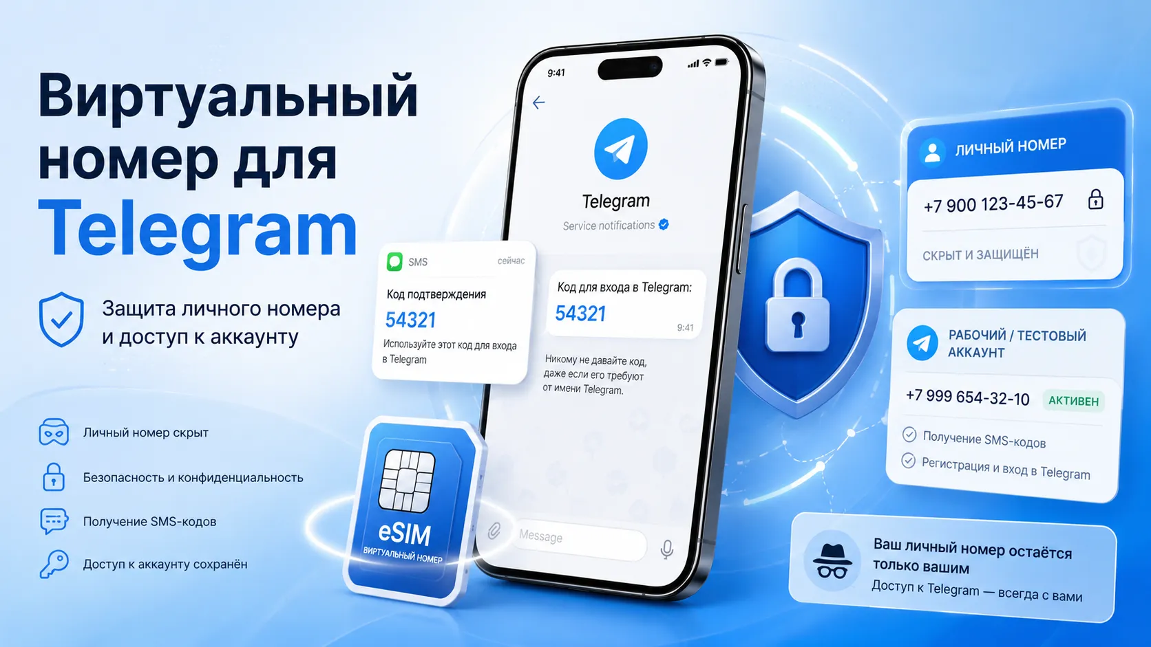 Виртуальный номер для Telegram