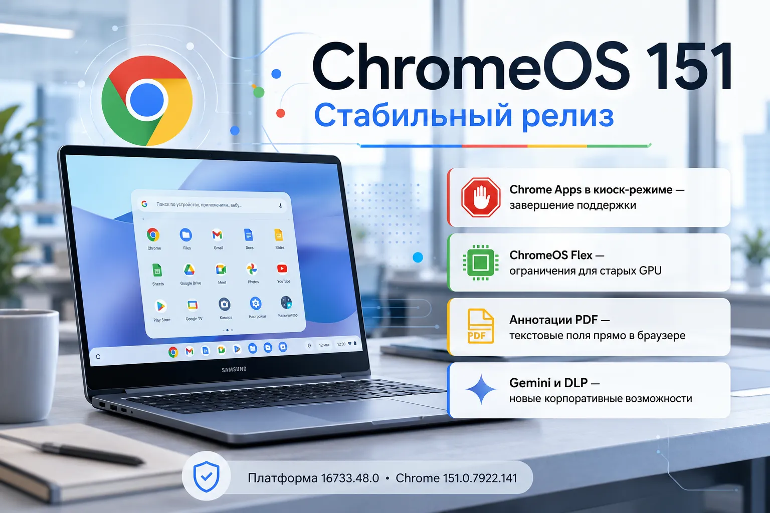 ChromeOS 151 дошла до Stable