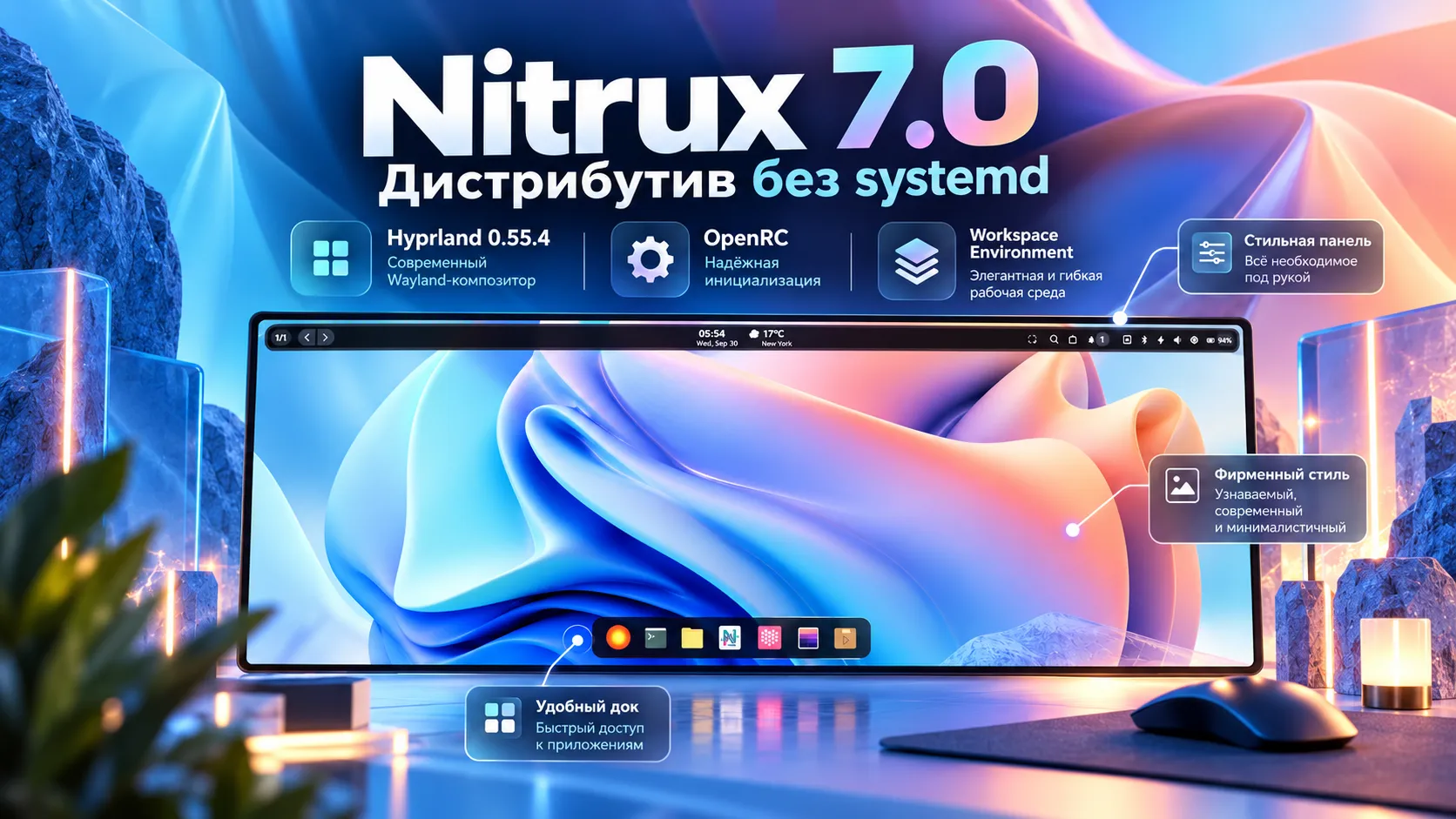 Nitrux 7.0 перестраивает рабочий стол вокруг Hyprland