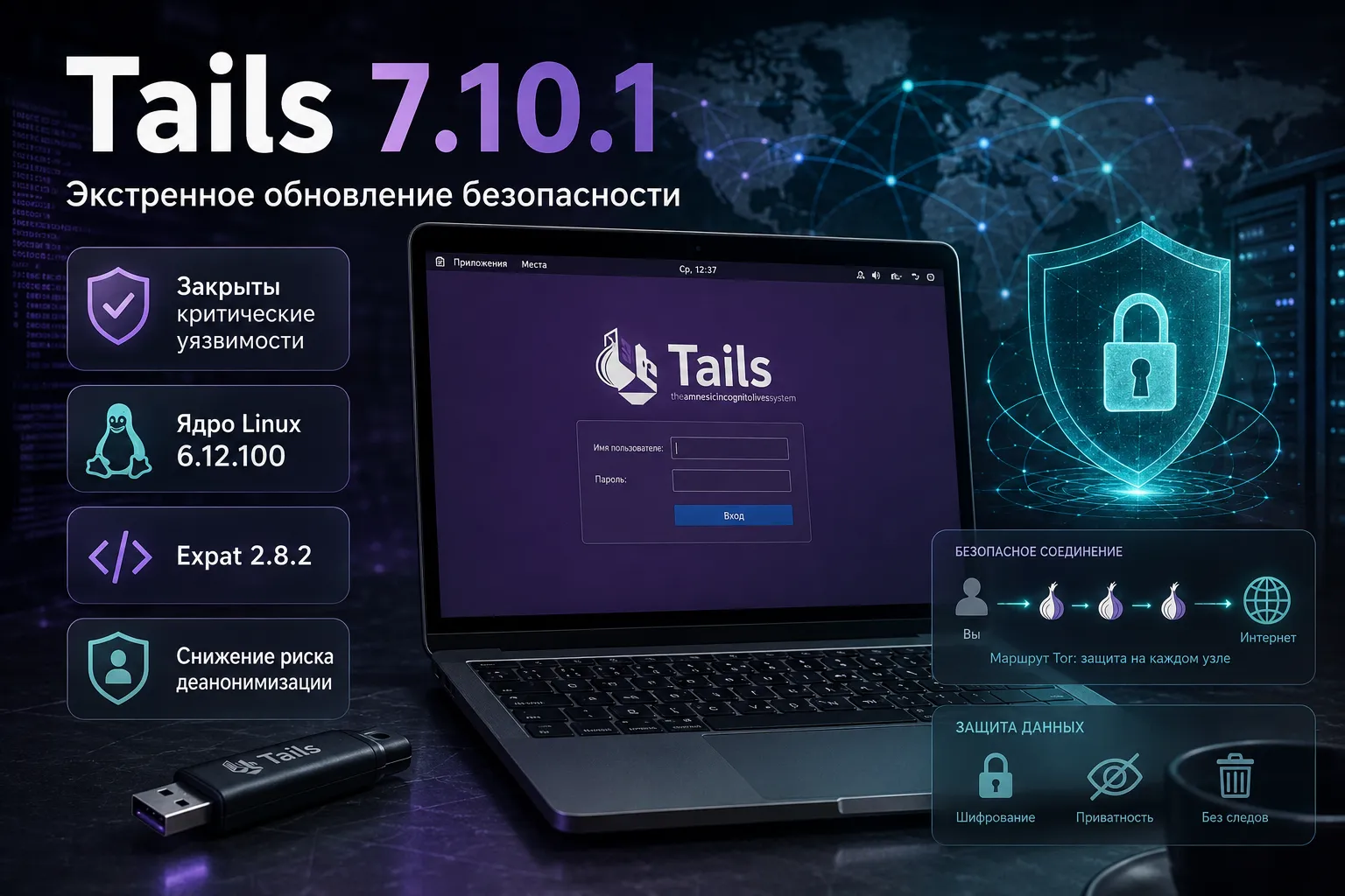 Tails 7.10.1 закрывает критические уязвимости ядра Linux и Expat