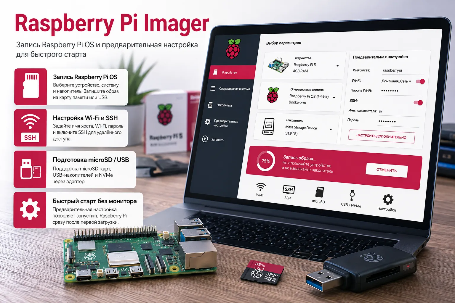 Raspberry Pi Imager — установка и настройка Raspberry Pi