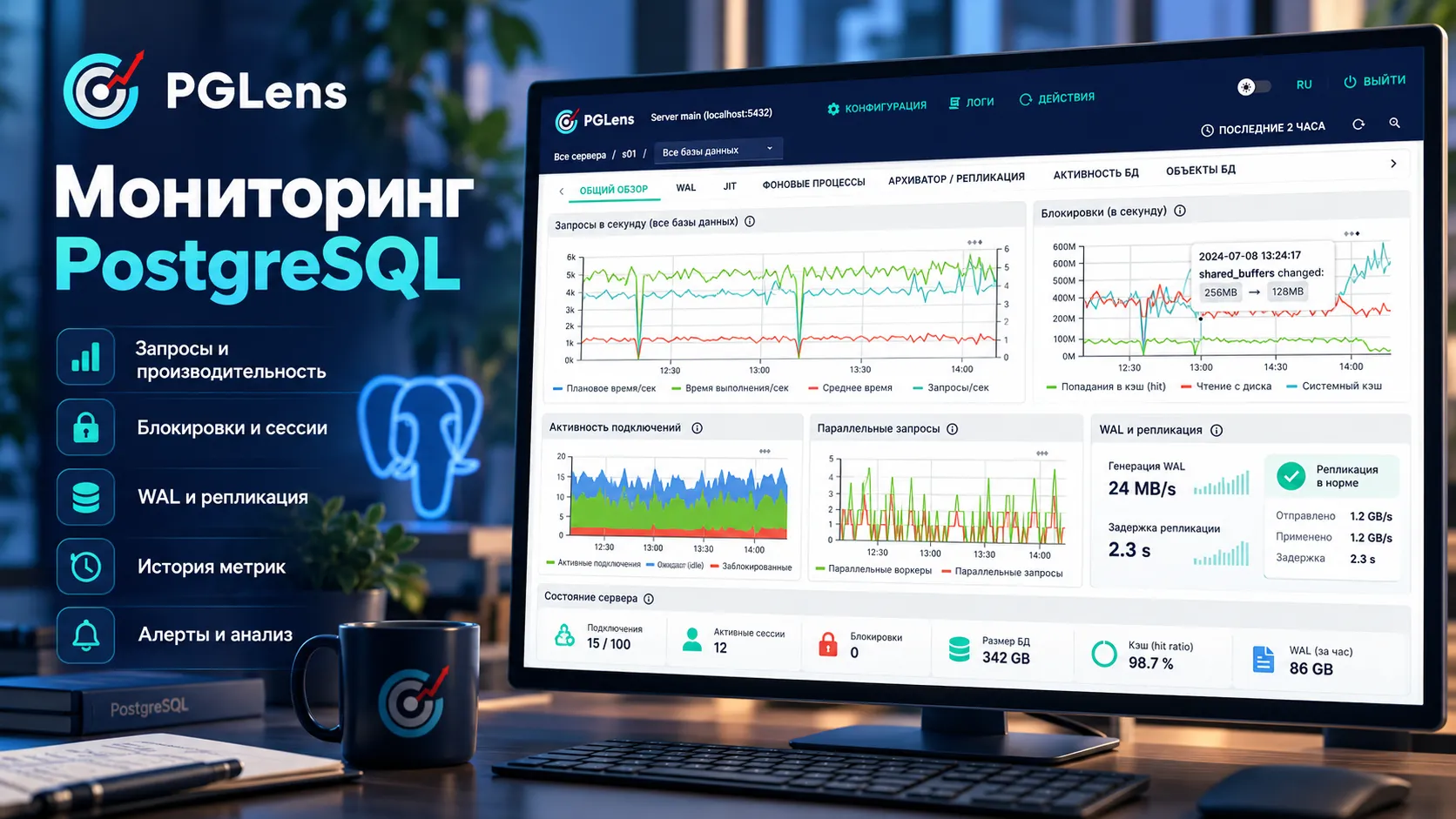 PGLens - Мониторинг PostgreSQL