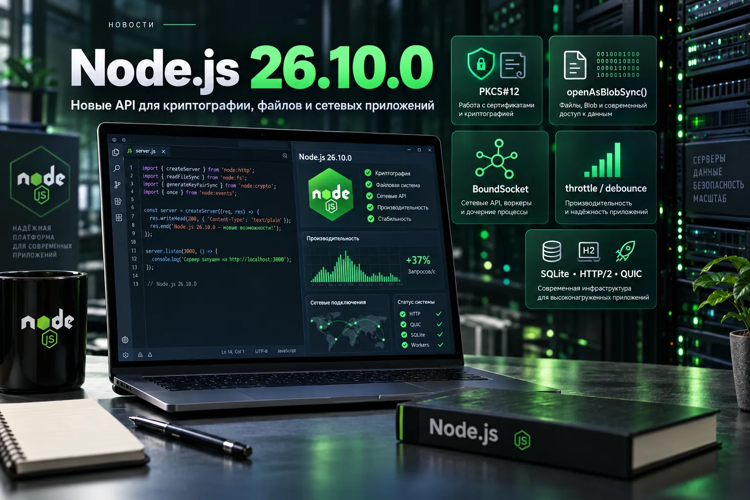 Node.js 26.10.0 — новые возможности для криптографии