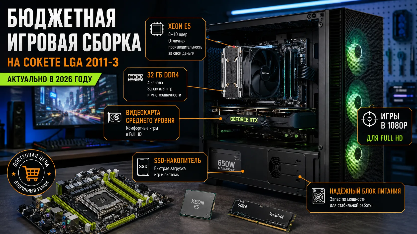 Бюджетная игровая сборка на LGA 2011-3 в 2026 году