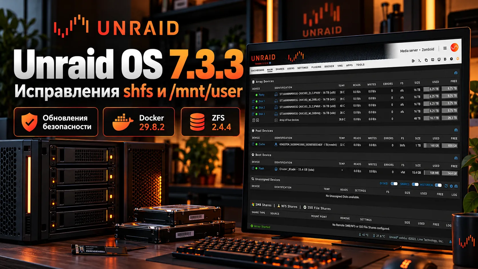 Unraid OS 7.3.3 исправляет /mnt/user и shfs