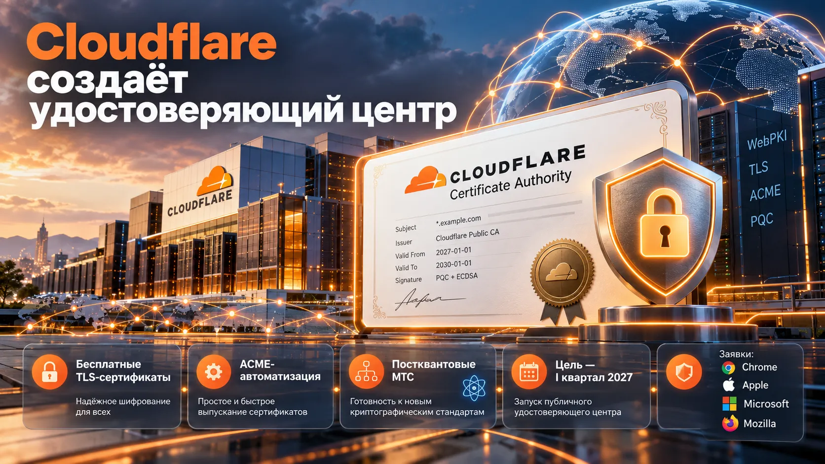 Cloudflare создаёт публичный удостоверяющий центр