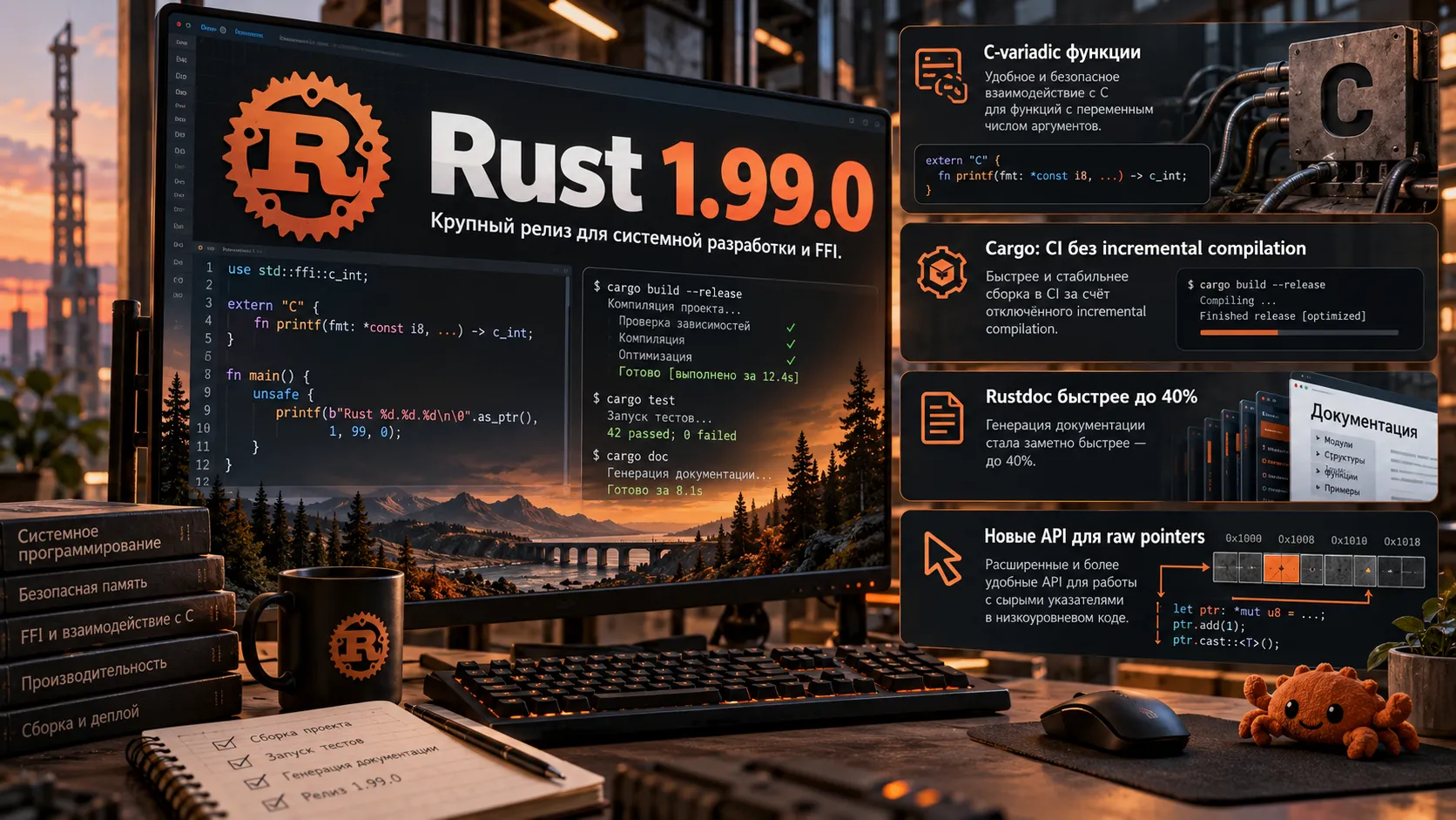 Rust 1.99.0 расширил FFI с C и ускорил rustdoc