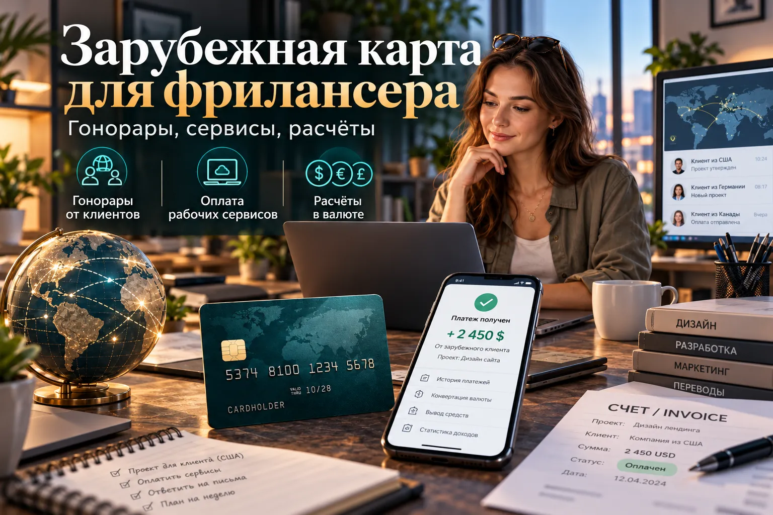 Зарубежная карта для фрилансера