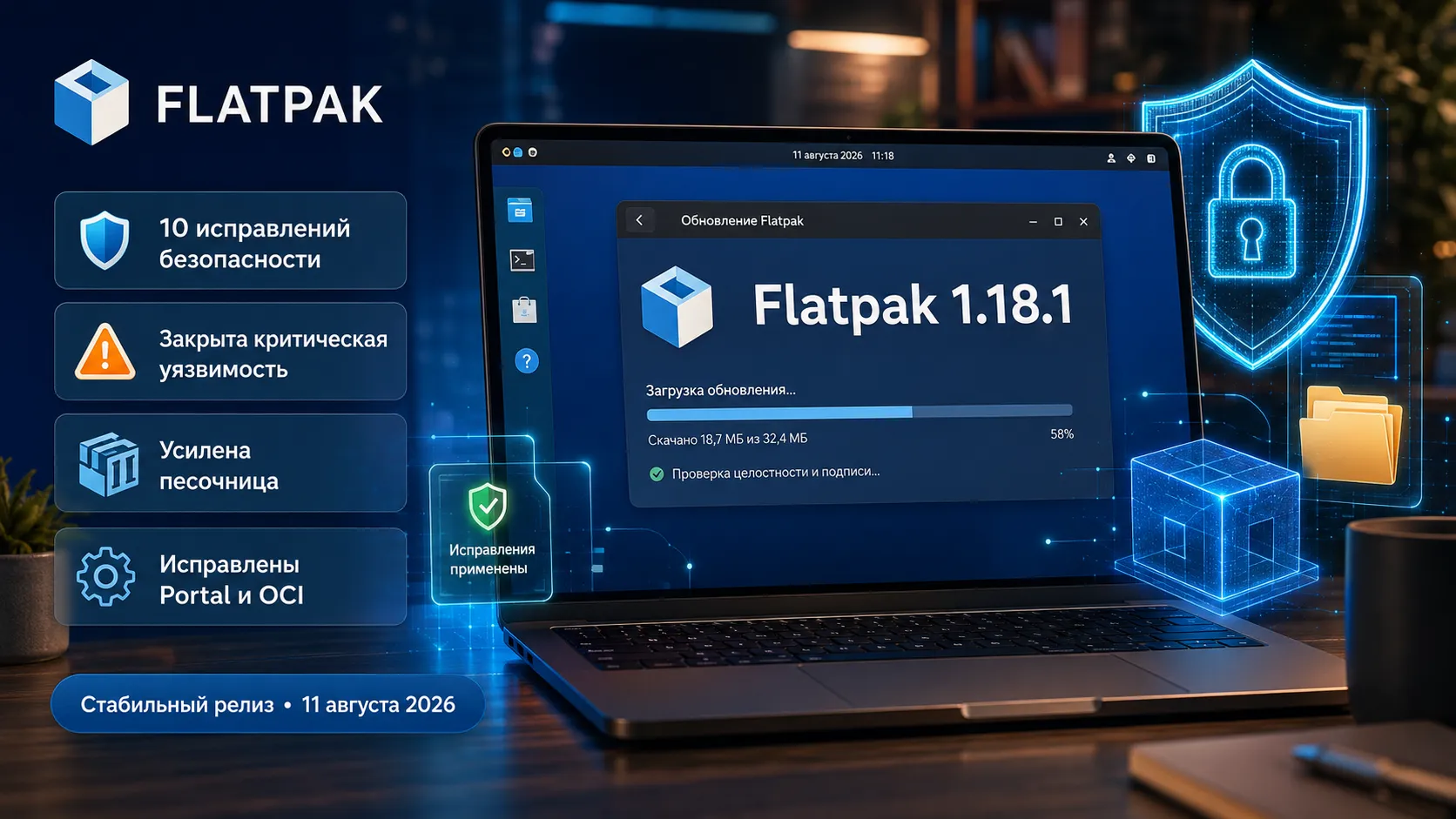 Flatpak 1.18.1 закрыл выход из песочницы и девять других уязвимостей