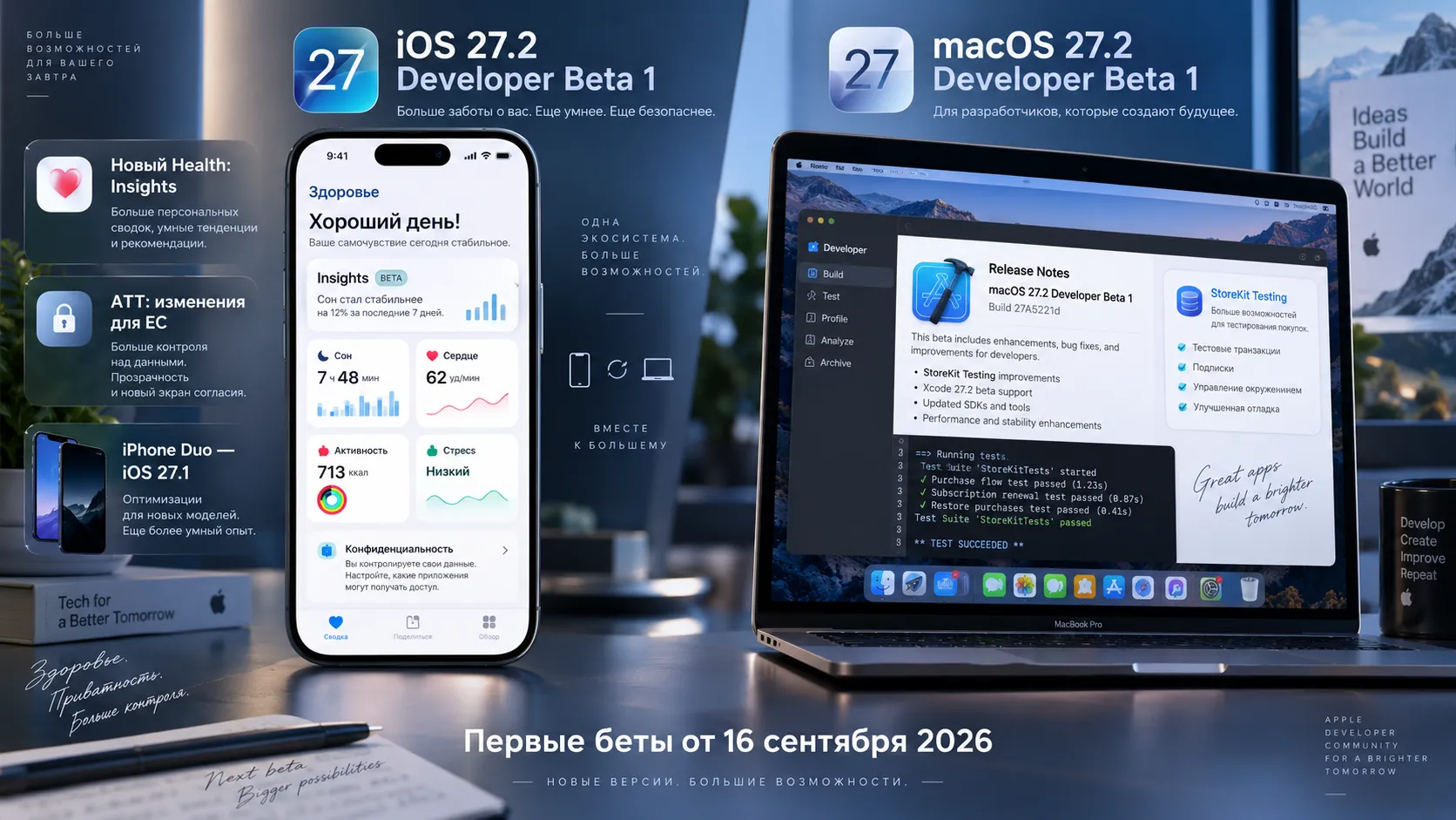 Apple запустила iOS 27.2 и macOS 27.2 Developer Beta 1