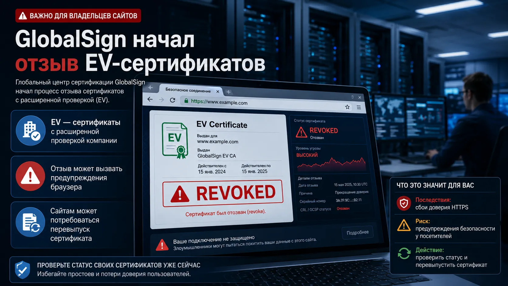 GlobalSign начал отзывать EV-сертификаты