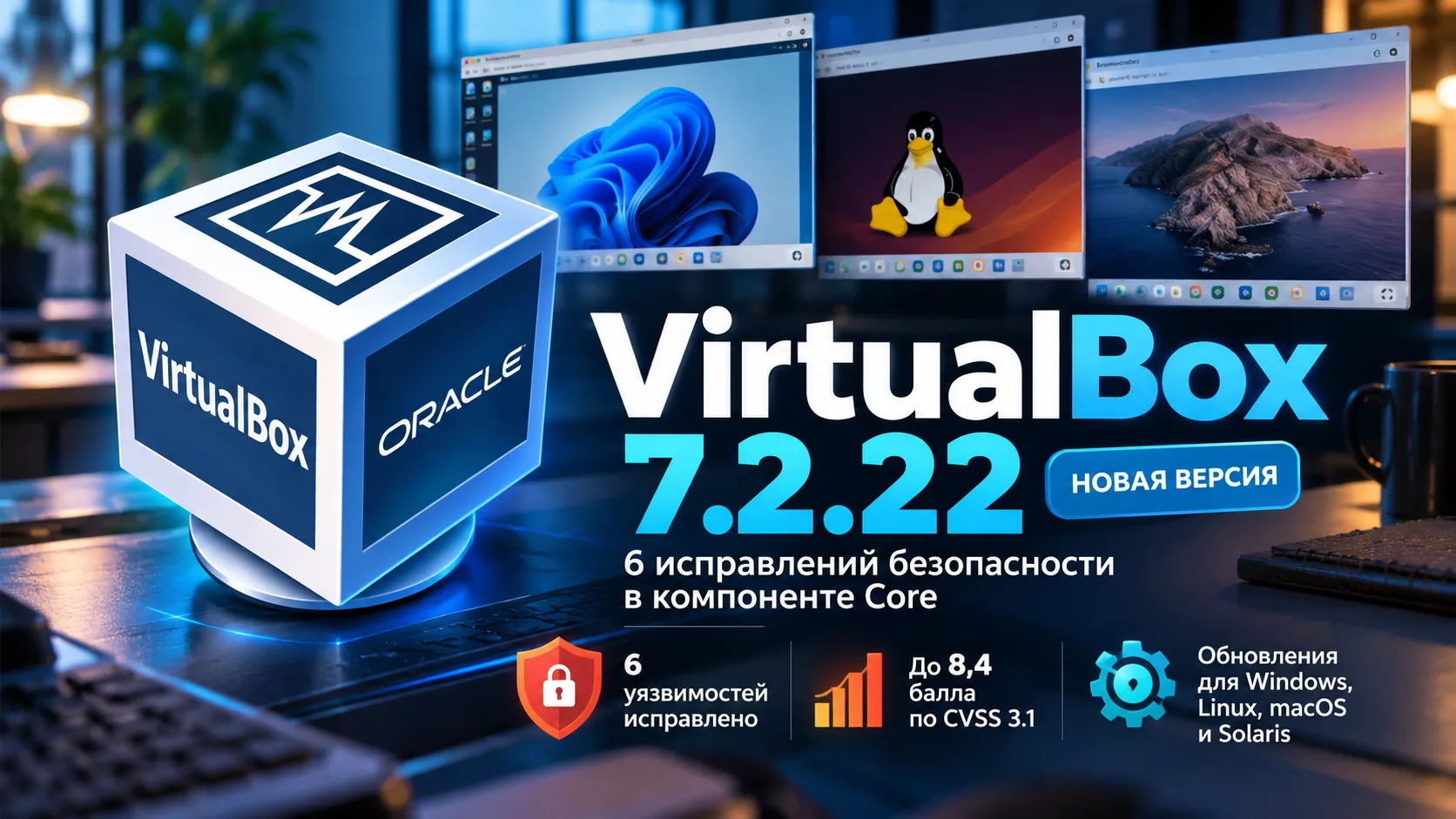 VirtualBox 7.2.22 — шесть исправлений безопасности