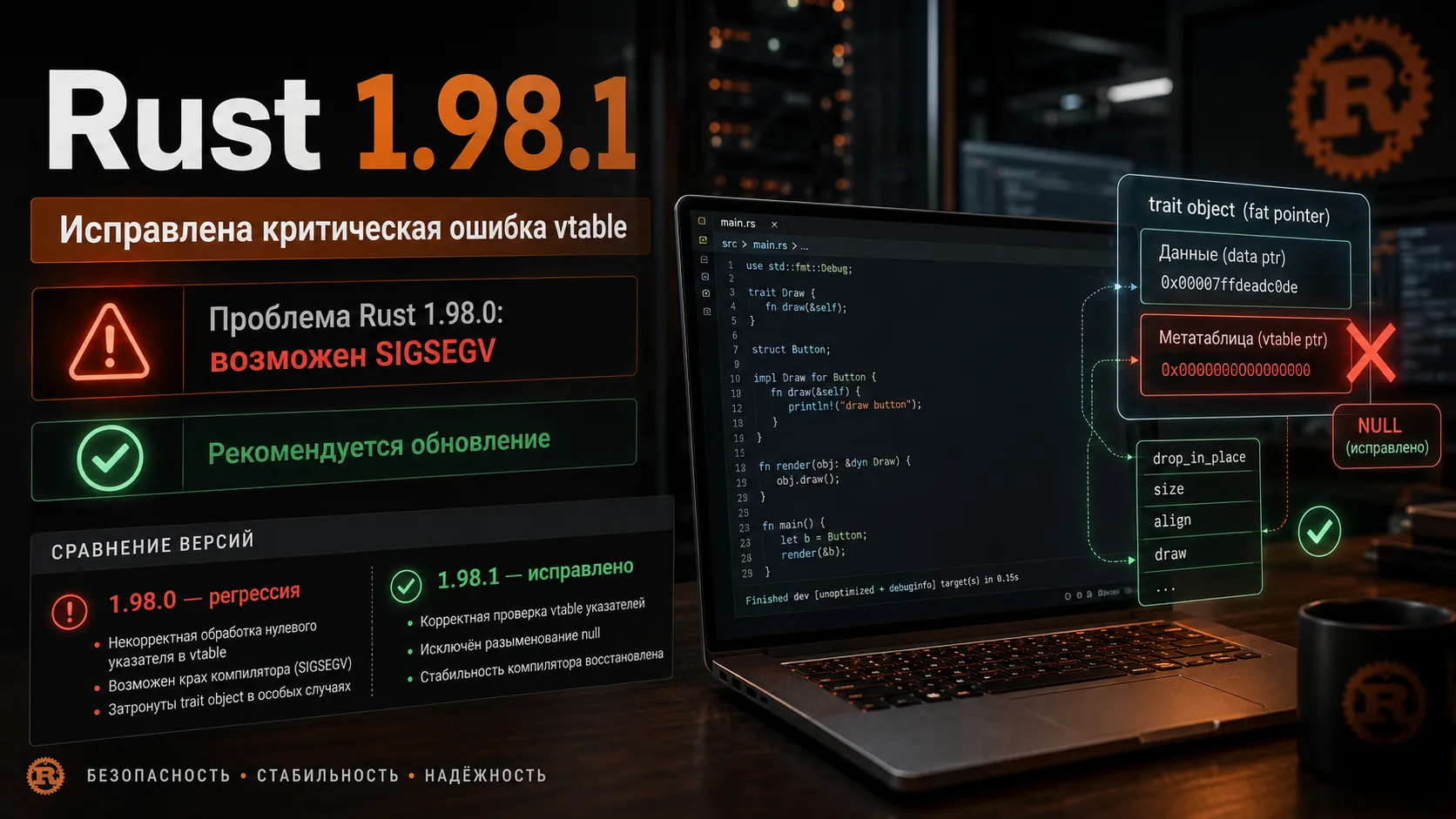 Rust 1.98.1 — исправлена критическая ошибка