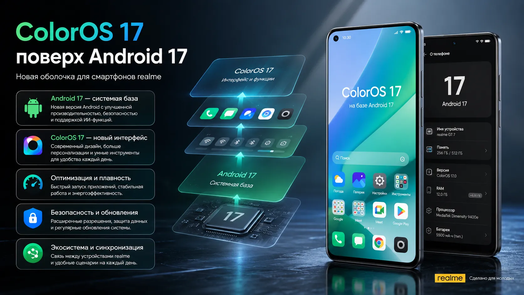 ColorOS 17 поверх Android 17