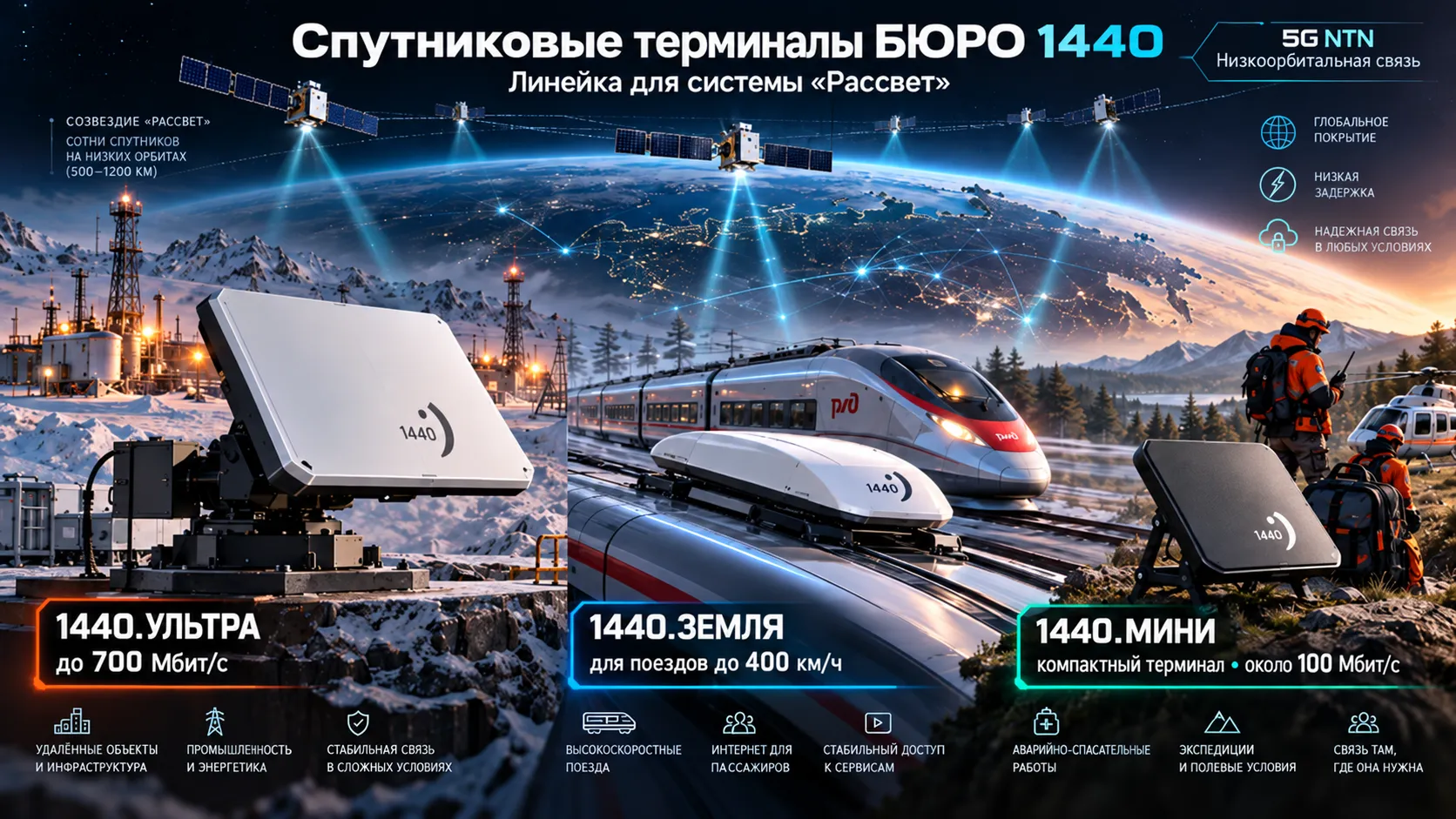 Спутниковые терминалы «Бюро 1440» для «Рассвета»