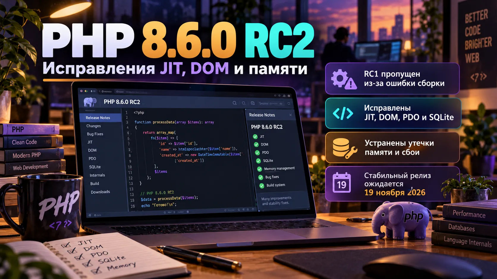 PHP 8.6.0 RC2 вышел вместо RC1