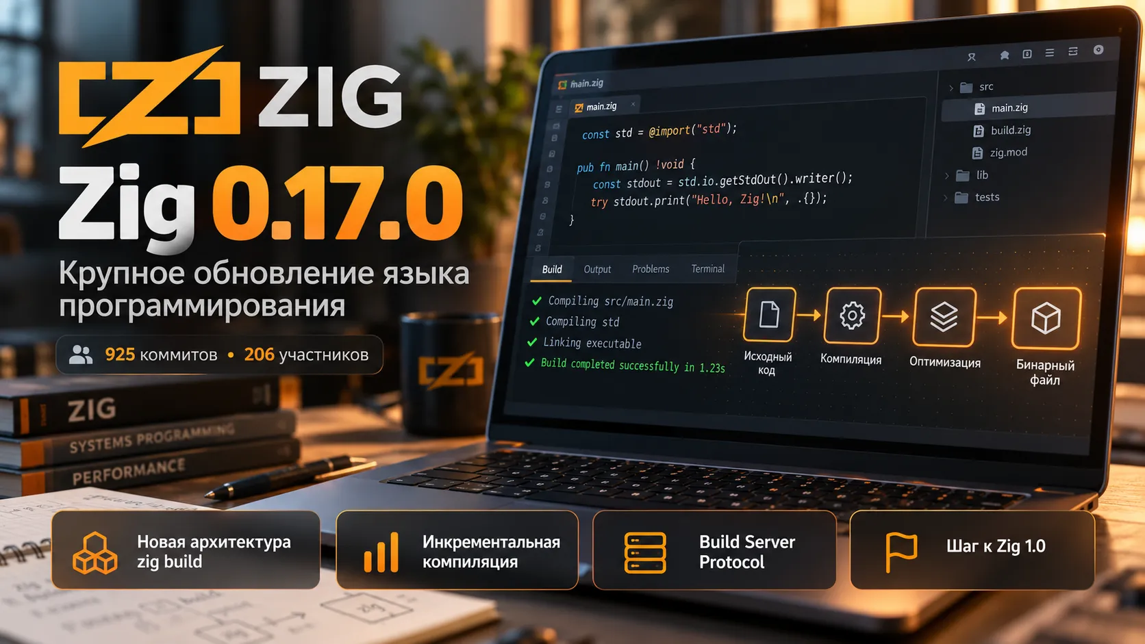 Zig 0.17.0 ускоряет сборку проектов