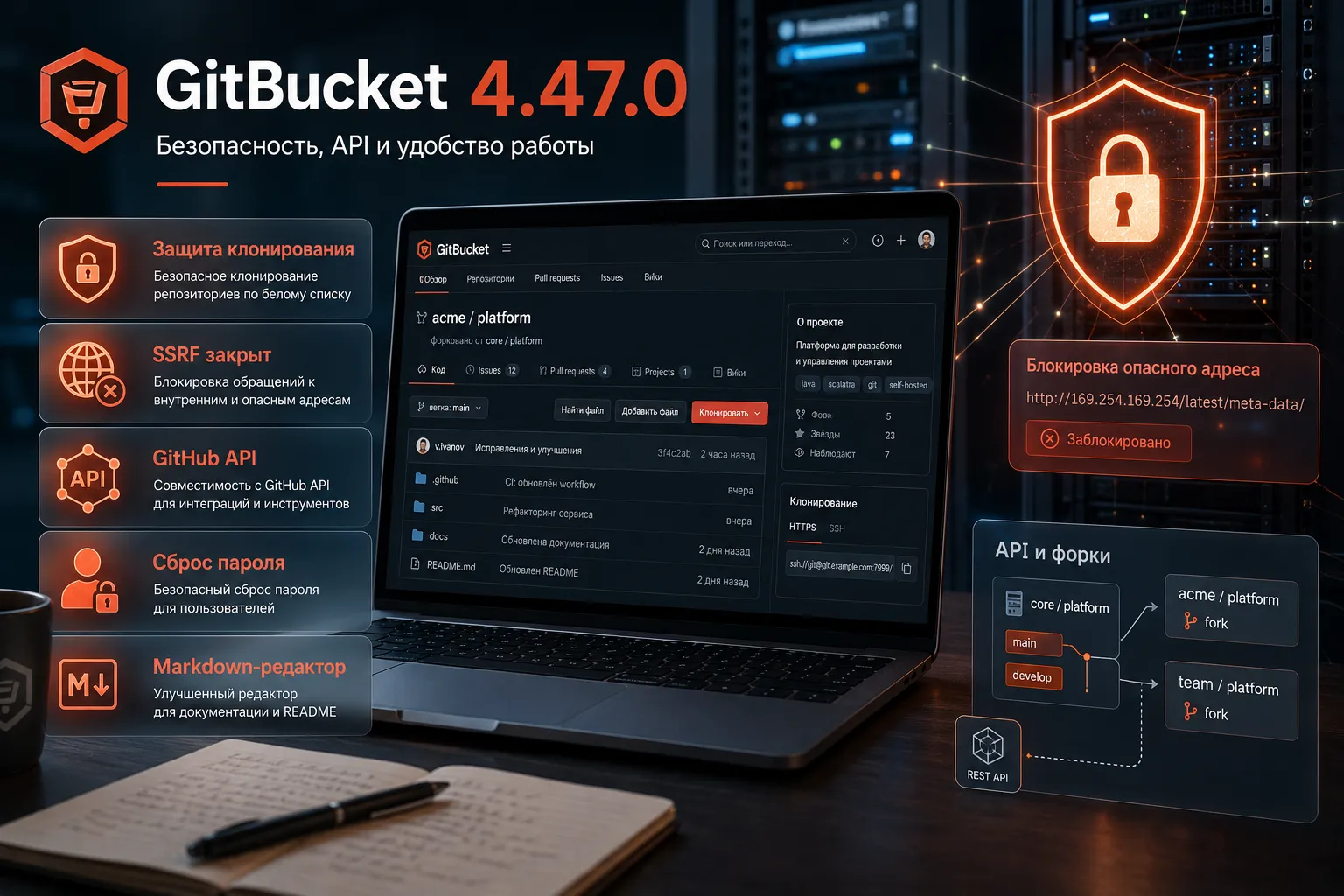 GitBucket 4.47.0 усилил защиту клонирования