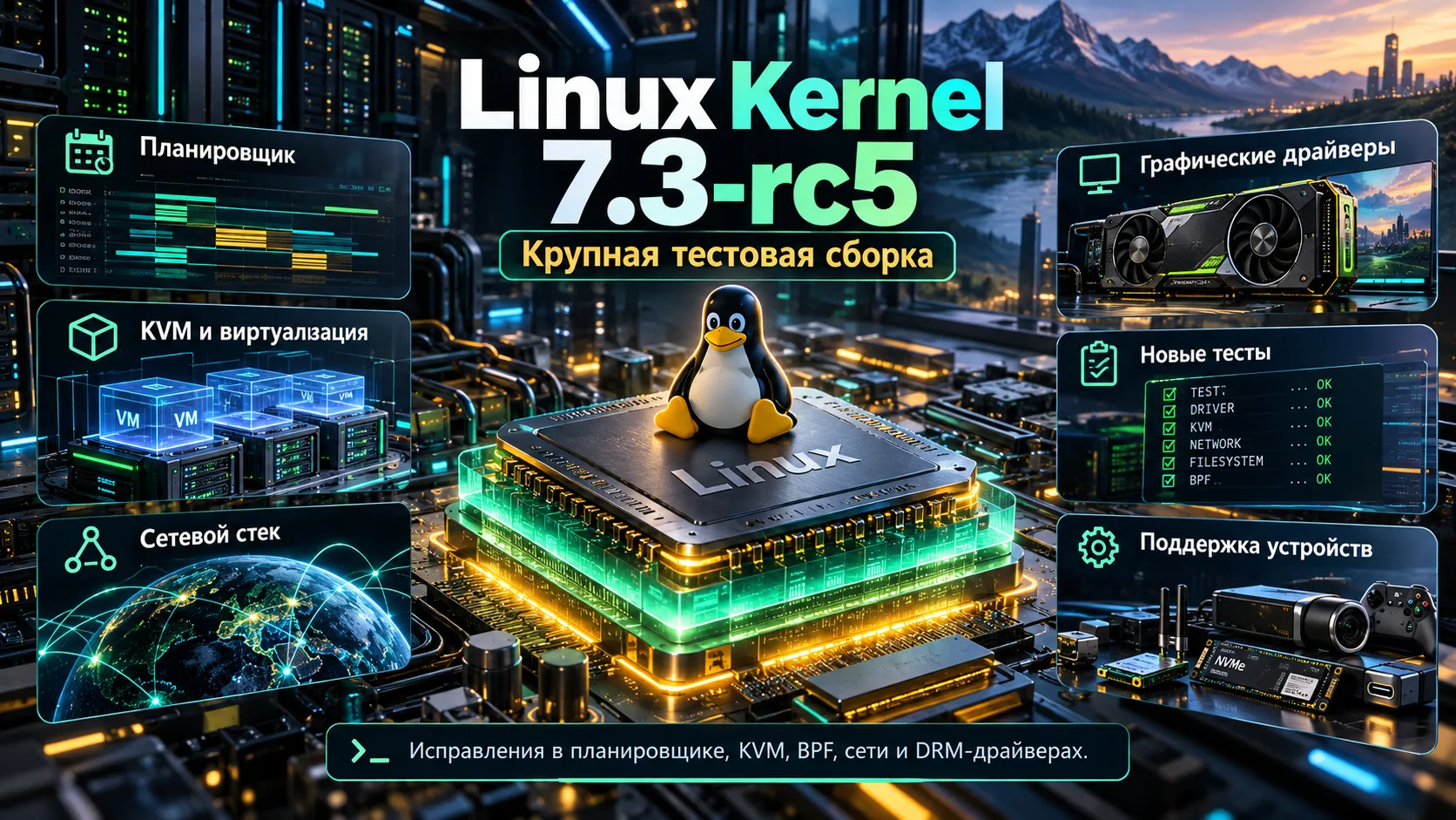Linux 7.3-rc5 — крупная порция исправлений