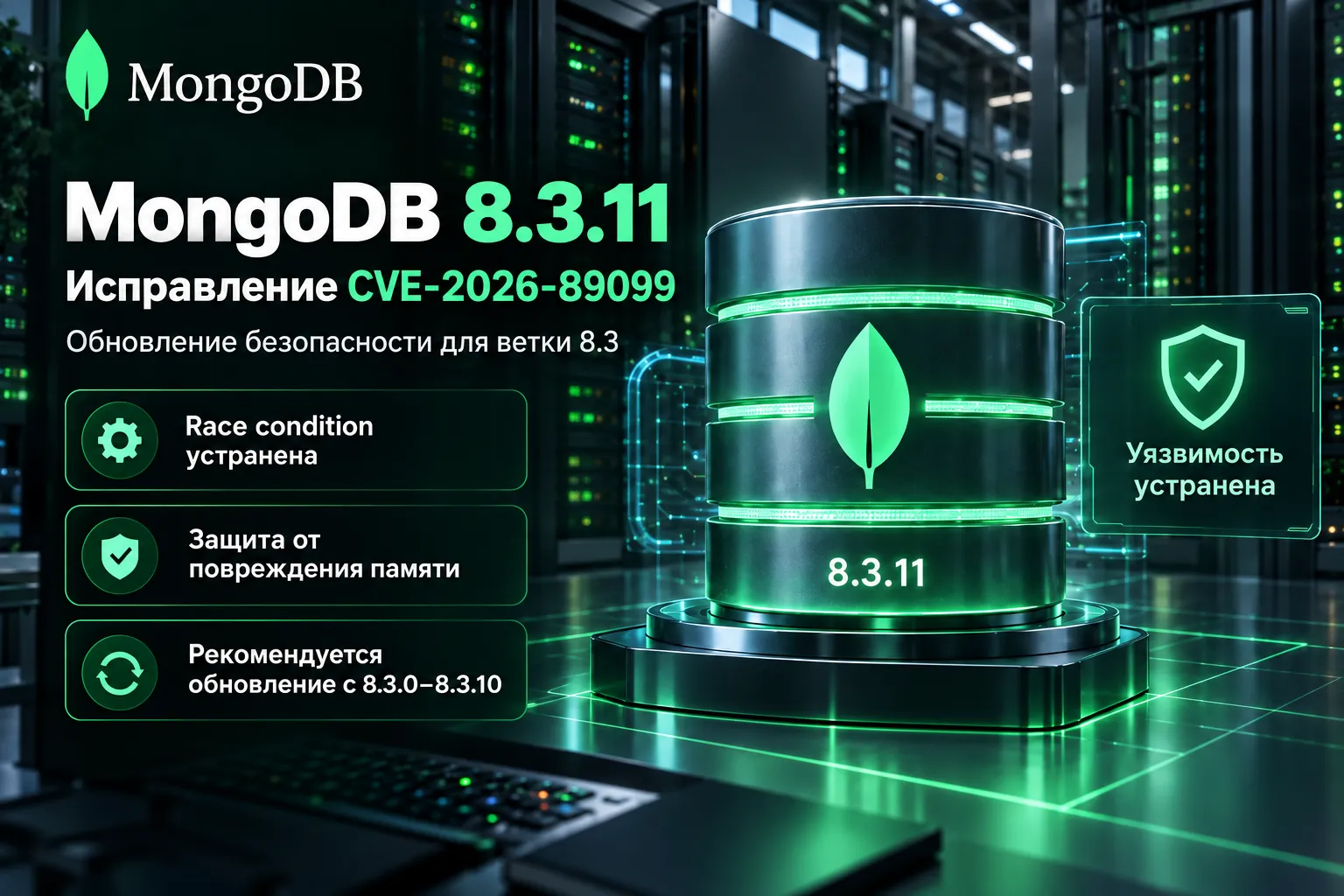MongoDB 8.3.11 — исправлена race condition