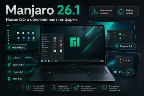 Manjaro 26.1 Bian-May переходит на Linux 7.1 и Plasma 6.7 — финальные ISO уже доступны