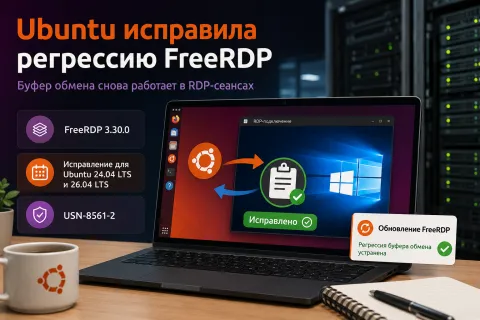 Ubuntu исправила регрессию FreeRDP — буфер обмена снова работает в RDP-сеансах