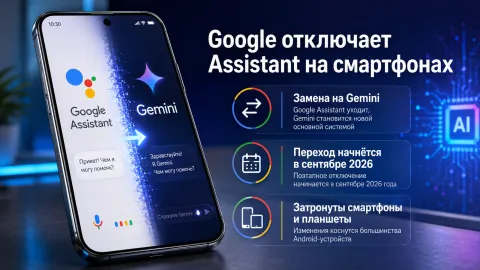 Google начнёт отключать Assistant на Android — переход на Gemini стартует 4 сентября