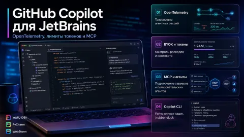 GitHub Copilot для JetBrains получил OpenTelemetry и расширенное управление моделями
