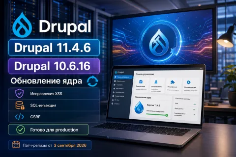 Drupal 11.4.6 и 10.6.16 — исправления XSS, SQL-инъекции и ошибок загрузки данных
