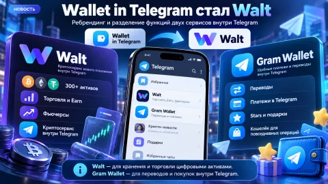 Wallet in Telegram стал Walt — криптосервис сменил название на фоне запуска Gram Wallet