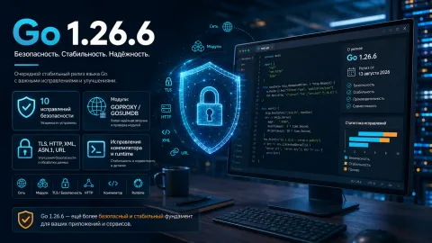 Десять уязвимостей закрыты в Go 1.26.6 — исправления затронули модули, TLS, HTTP и шаблоны