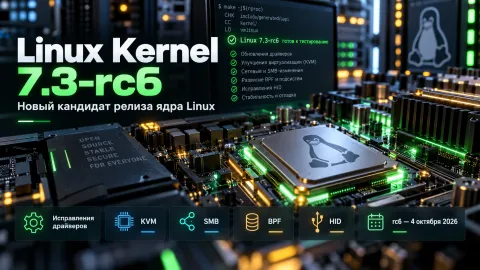 Linux Kernel 7.3-rc6 вернул цикл к привычному ритму после необычной недели