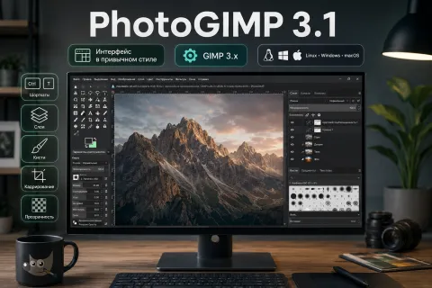 PhotoGIMP 3.1 — интерфейс GIMP для тех, кто привык к Photoshop