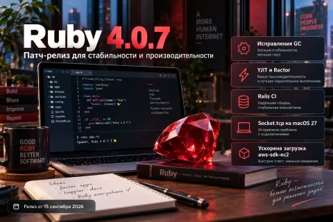 Ruby 4.0.7 — исправления GC, YJIT/Ractor и регрессий Ruby 4.0.6