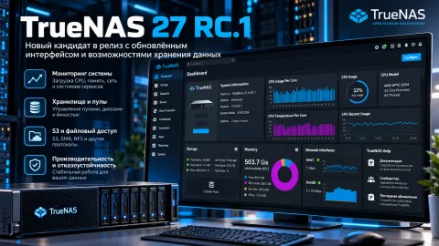 TrueNAS 27 RC.1 — ветка TrueNAS 26 получила новое имя вместе с OpenZFS 2.4, S3 и Fusion Pools 2.0