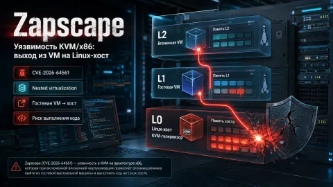 Zapscape — уязвимость KVM/x86 позволяет получить root на Linux-хосте из гостевой VM