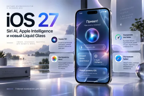 iOS 27 вышла для iPhone — Siri AI, ускорение системы и обновлённый Liquid Glass