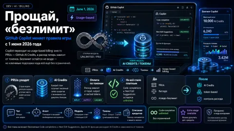Прощай, «безлимит»: как GitHub Copilot меняет правила игры с 1 июня 2026 года