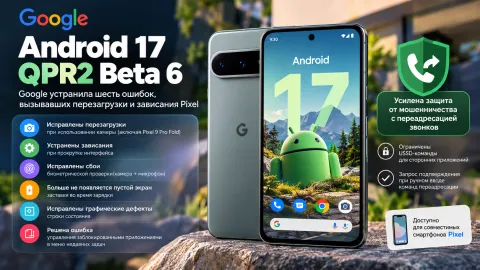 Android 17 QPR2 Beta 6 — Google исправила перезагрузки Pixel и шесть системных ошибок