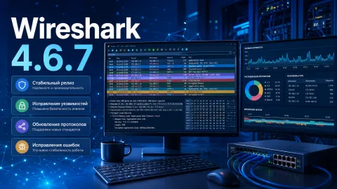 Wireshark 4.6.7 — анализатор сетевого трафика получил большой набор исправлений безопасности
